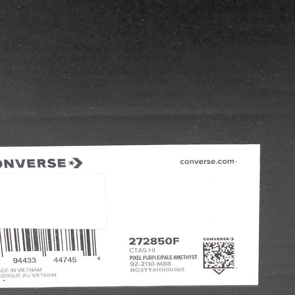 Converse Ctas HI Pale Purple White High Top Shoes Womens Sneakers Canvas 272850F - Picture 9 of 10